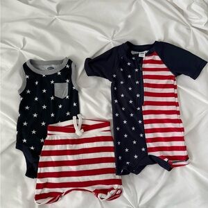 6-12 months swim rashguard and outfit - American flag Stars and Stripes print